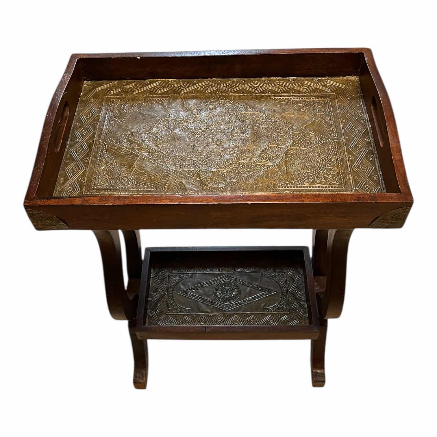 Photo 1 of PIER ONE IMPORTS SARI TRAY END TABLE 18” X 12” H26”