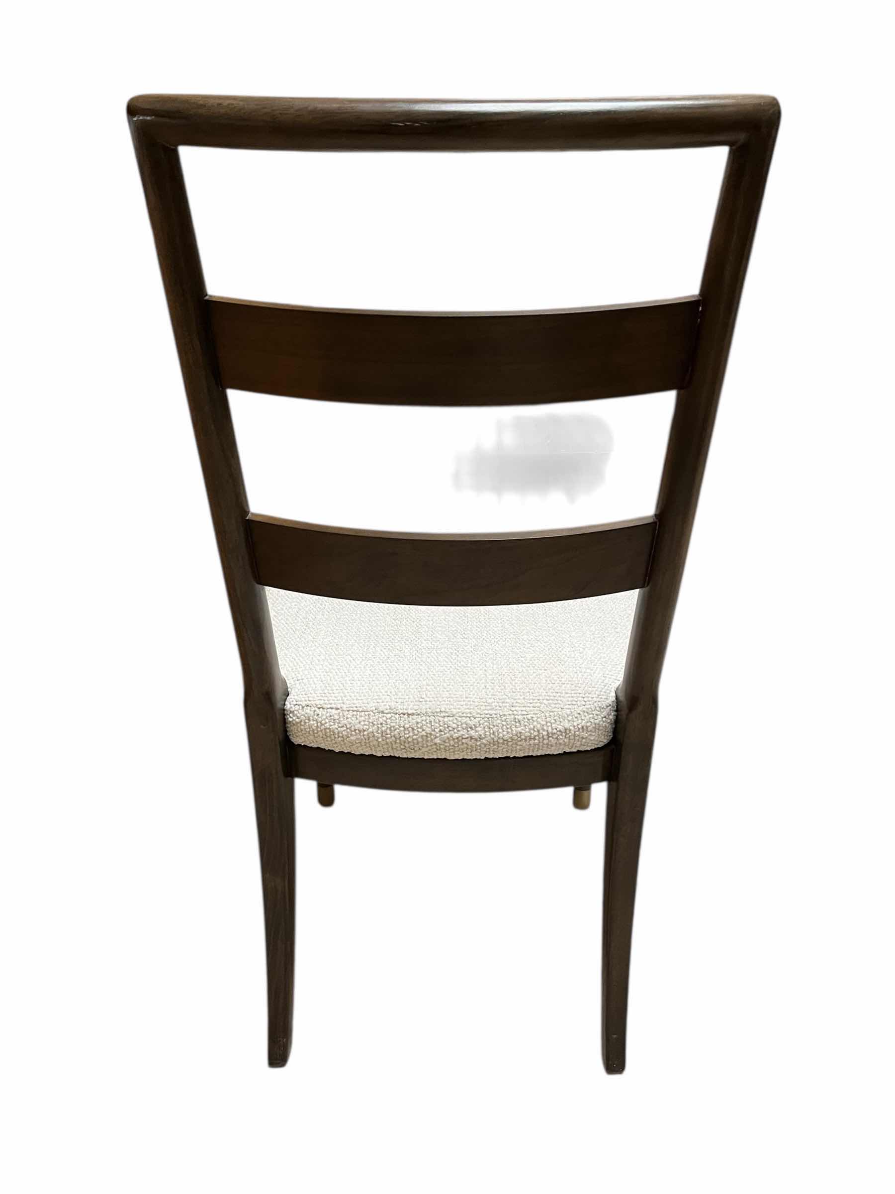 Photo 1 of $150.   BRIGHTON DARK BROWN WOOD FINISH OFF-WHITE TWEED CUSHION DINING ACCENT CHAIR 19.5” X 25” H38”