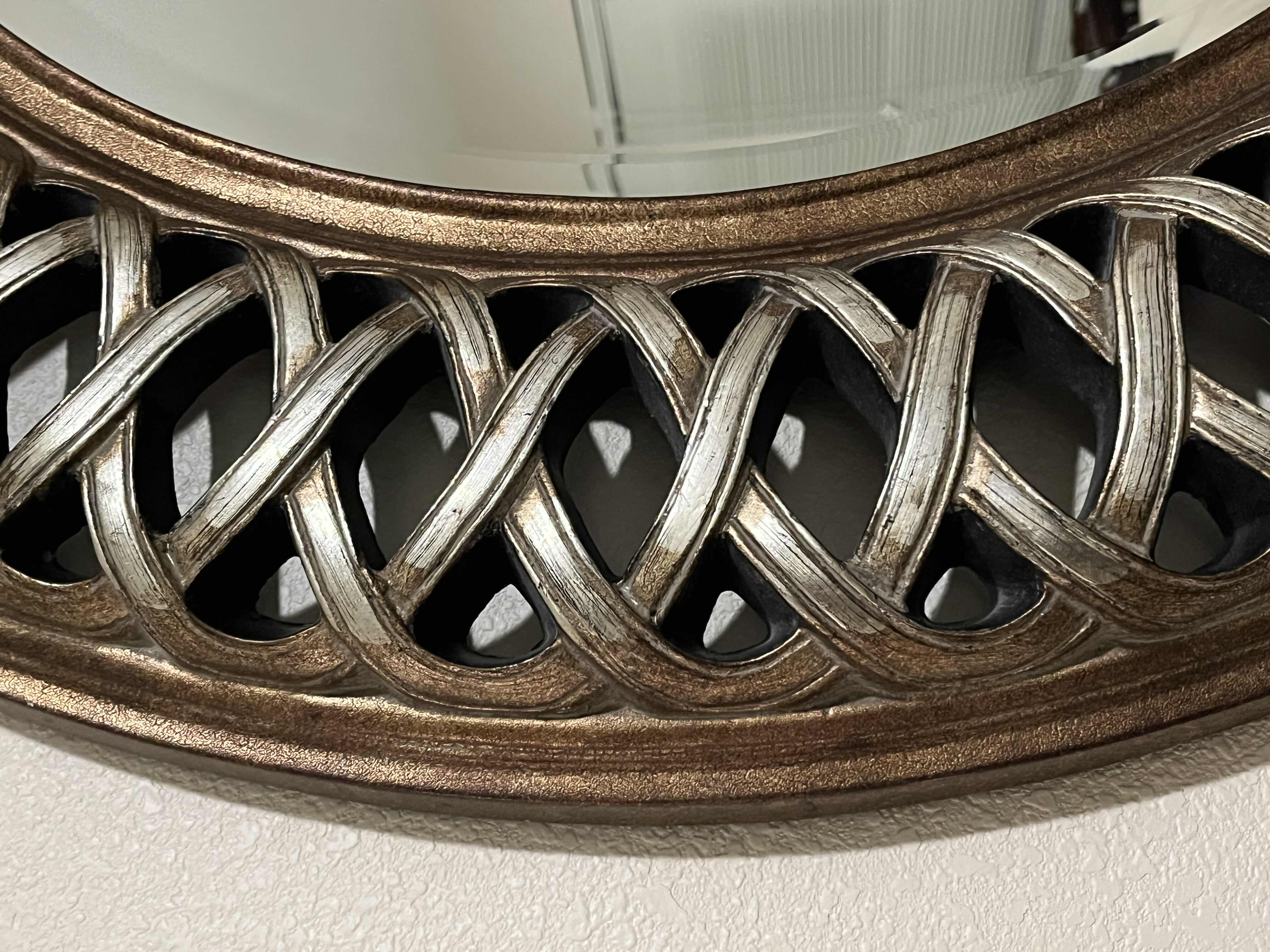 Photo 1 of $585.   UTTERMOST ENTWINED ANTIQUE SILVER & GOLD FINISH FRAMED MIRROR 44.5”