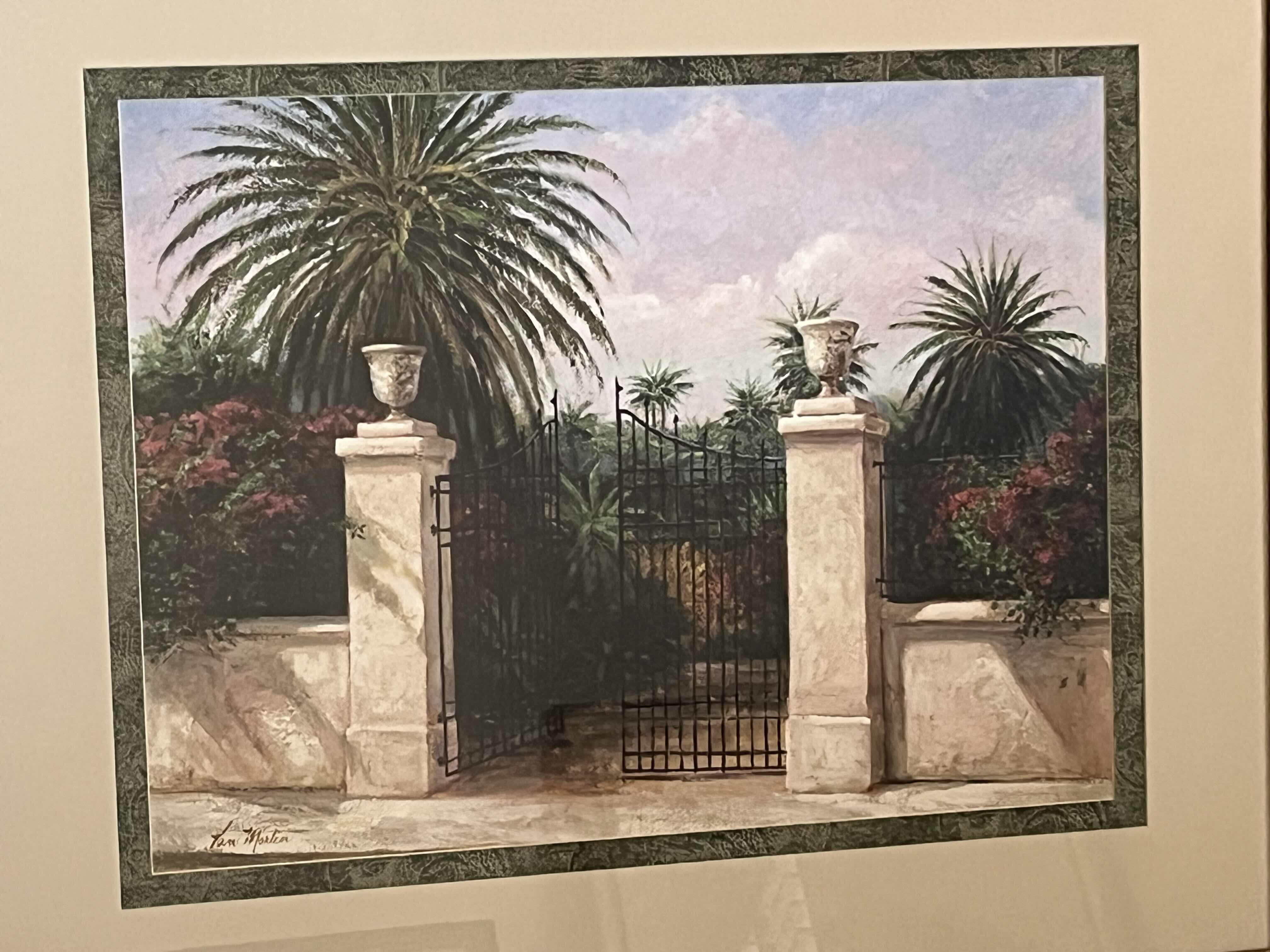 Photo 1 of PARAGON PALM GATE I BY VAN MARTIN FRAMED ARTWORK 26” X 32”