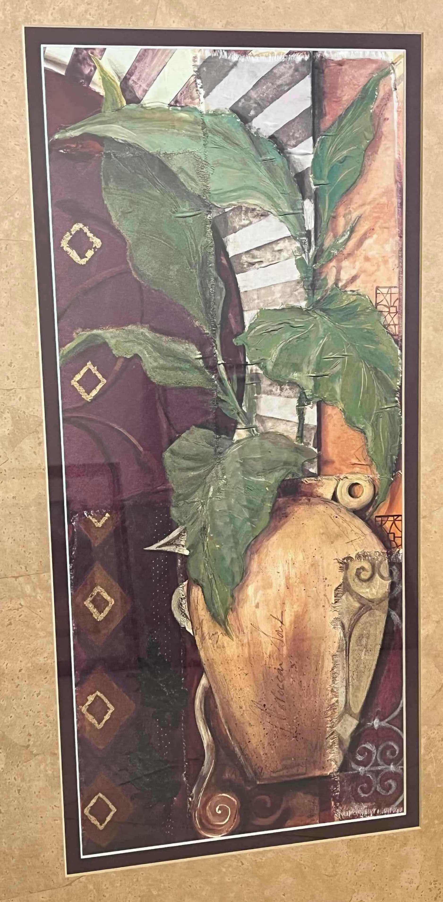 Photo 1 of MIXED MEDIA CASABLANCA VASE FRAMED ARTWORK 26” X 39”