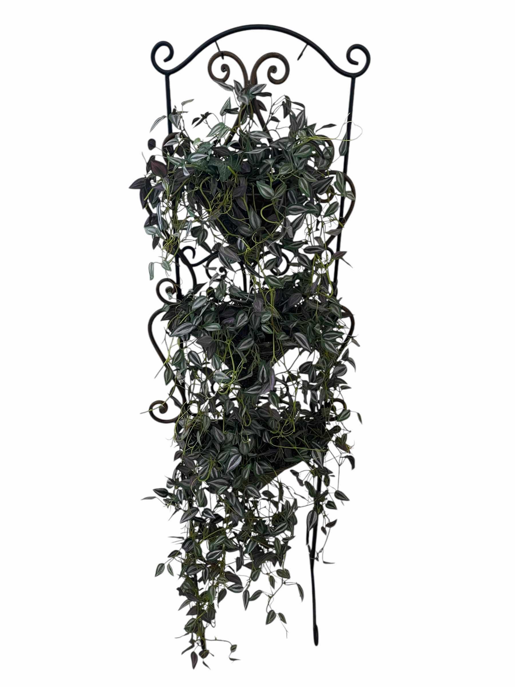 Photo 1 of IVY ARTIFICIAL PLANT W 3 TIER BRONZE FINISH PLANTER RACK 12.5” X 14.5” H50”