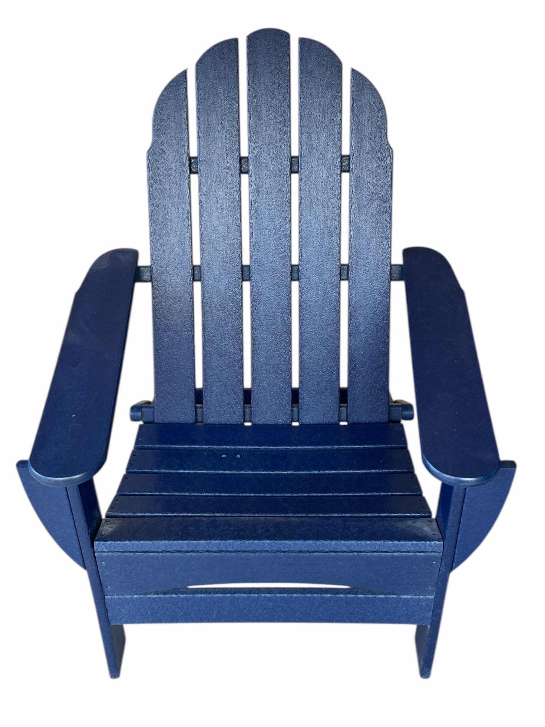 Photo 1 of BLUE WOOD FINISH RESIN PATIO LOUNGE CHAIR 29.5” X 35” H36”