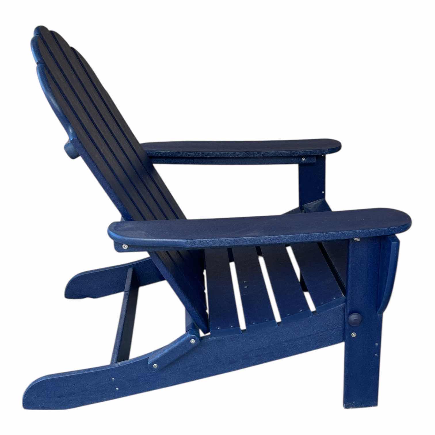 Photo 1 of BLUE WOOD FINISH RESIN PATIO LOUNGE CHAIR 29.5” X 35” H36”