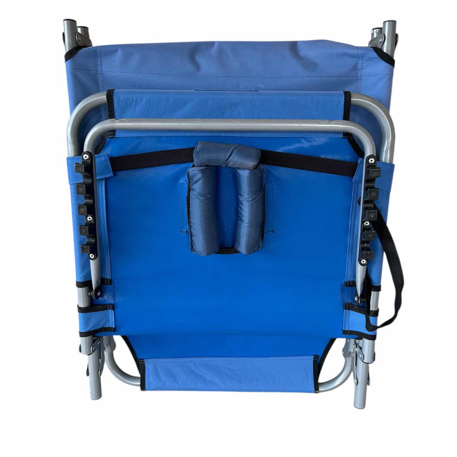 Photo 1 of GO PLUS BLUE ADJUSTABLE BACK FOLDING PATIO LOUNGE CHAIR 23.5” X 76” H13”-31”