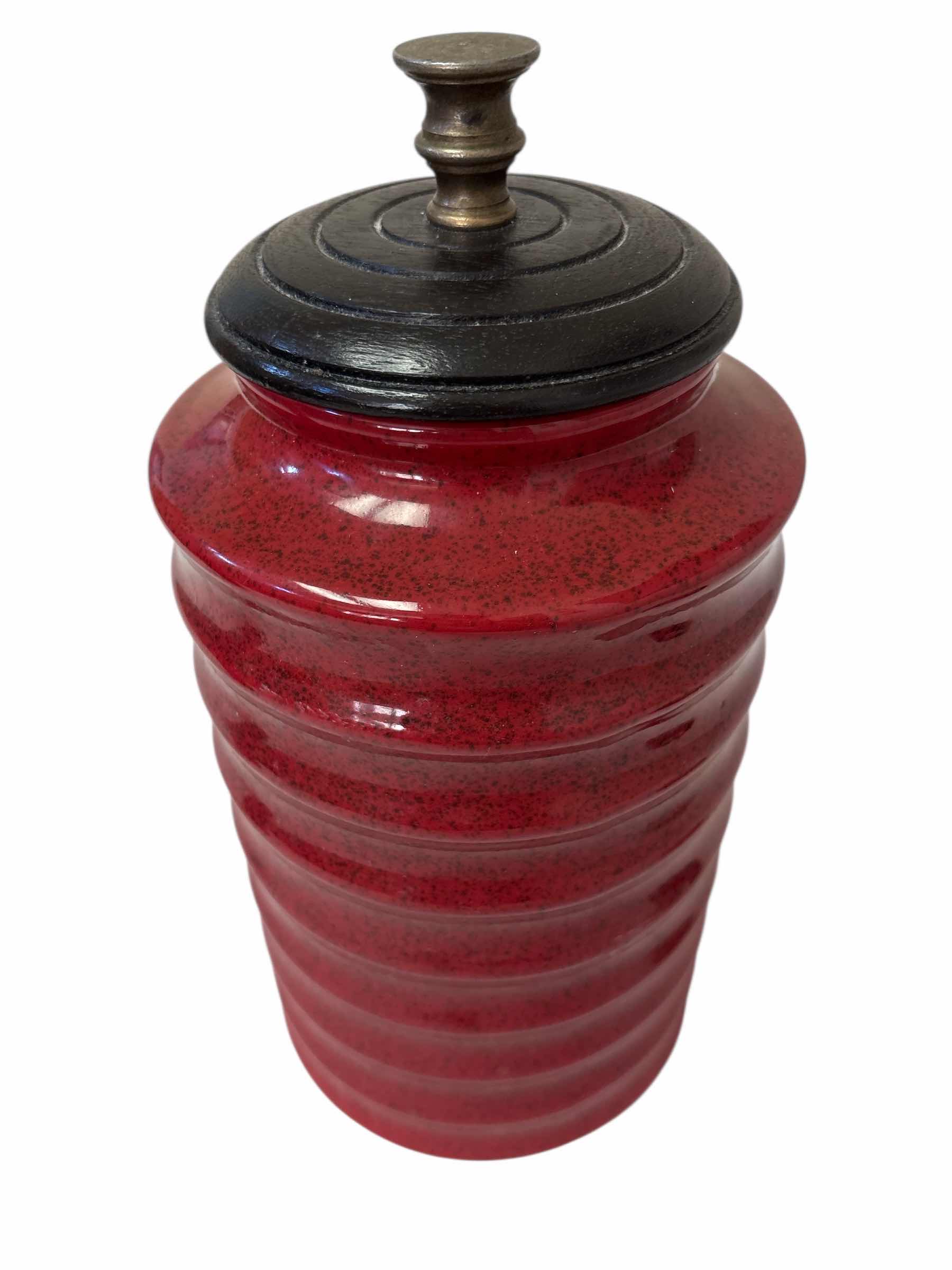Photo 1 of PIER 1 RED CANISTER W LID H11”