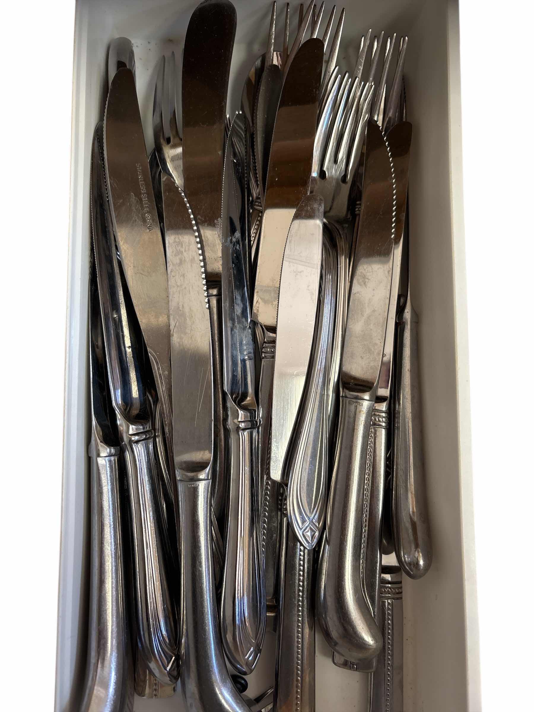 Photo 1 of TRAY OF KITCHEN FLATWARE