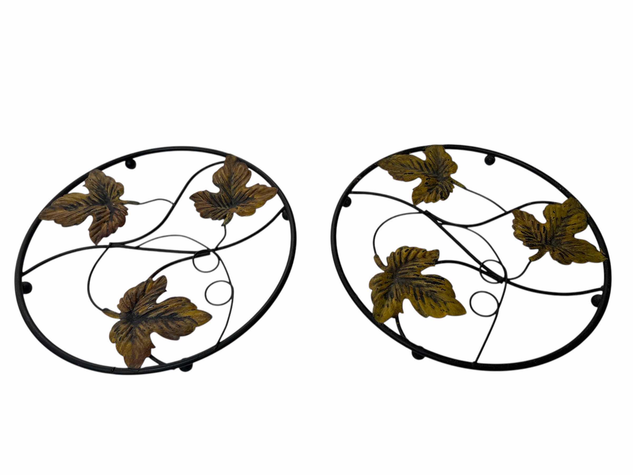 Photo 1 of METAL PLANTER POT HOLDERS (2)PCS 8”