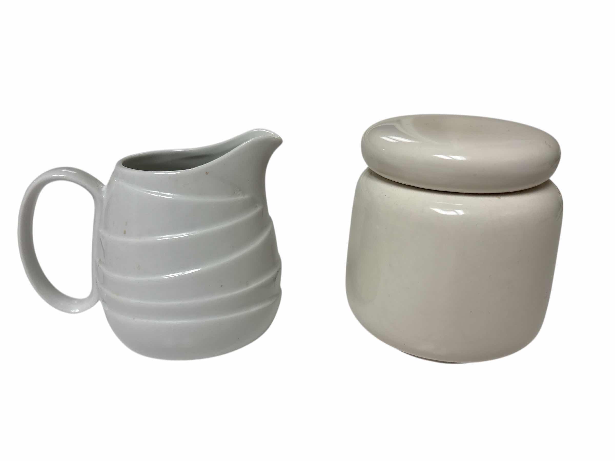 Photo 1 of WHITE CERAMIC MILK & SUGAR CONTAINER