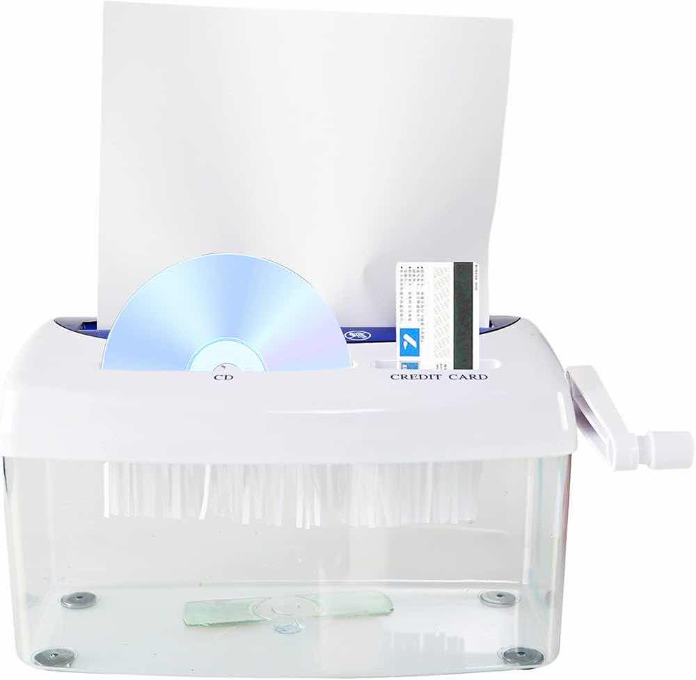 Photo 1 of NEW PALLET OF HOME-X 3-IN-1 HAND CRANK PAPER DOCUMENT SHREDDER FOR A4 PAPER, CREDIT CARDS, CD’S MANUAL SHREDDER (14 CASES/ 6 PER CASE)