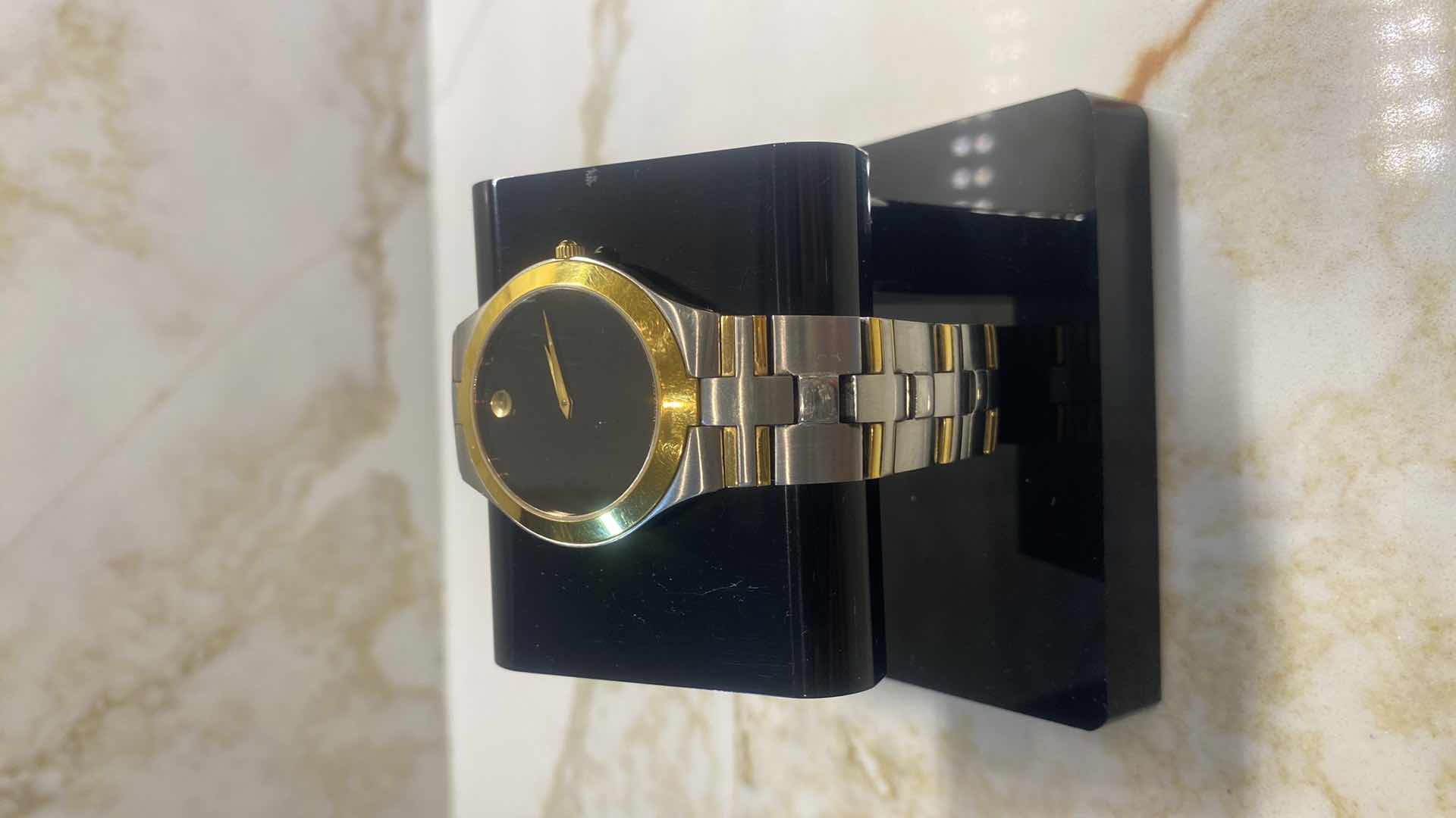 View 6 of MENS MOVADO TWO TONE BLACK DIAL GOLD ACCENTS STAINLESS STEEL WATCH