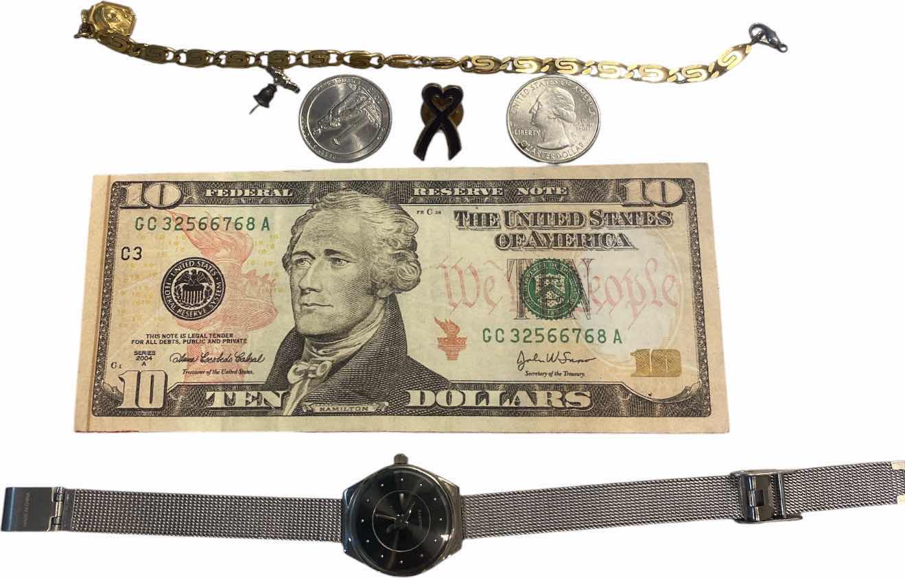 Photo 1 of $10 BILL AND BROKEN COSTUME JEWELRY