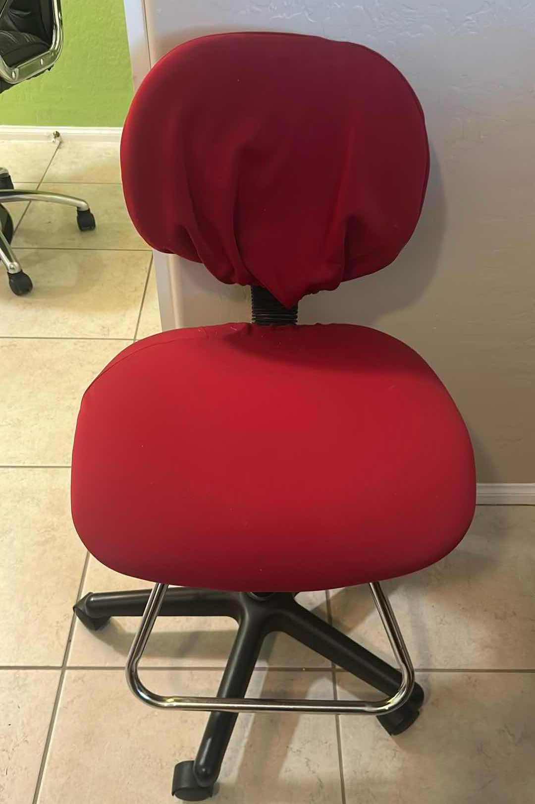 View 3 of 2- RED OFFICE CHAIRS ON CASTERS