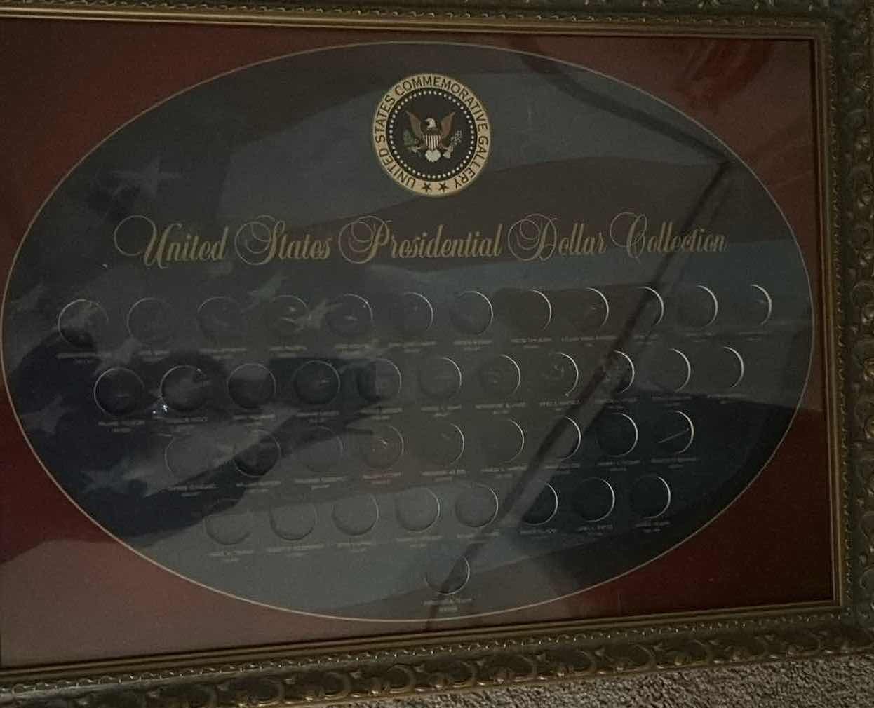 View 3 of FRAMED UNITED STATES PRESIDENTIAL DOLLAR COLLECTION DISPLAY 27" X 21"