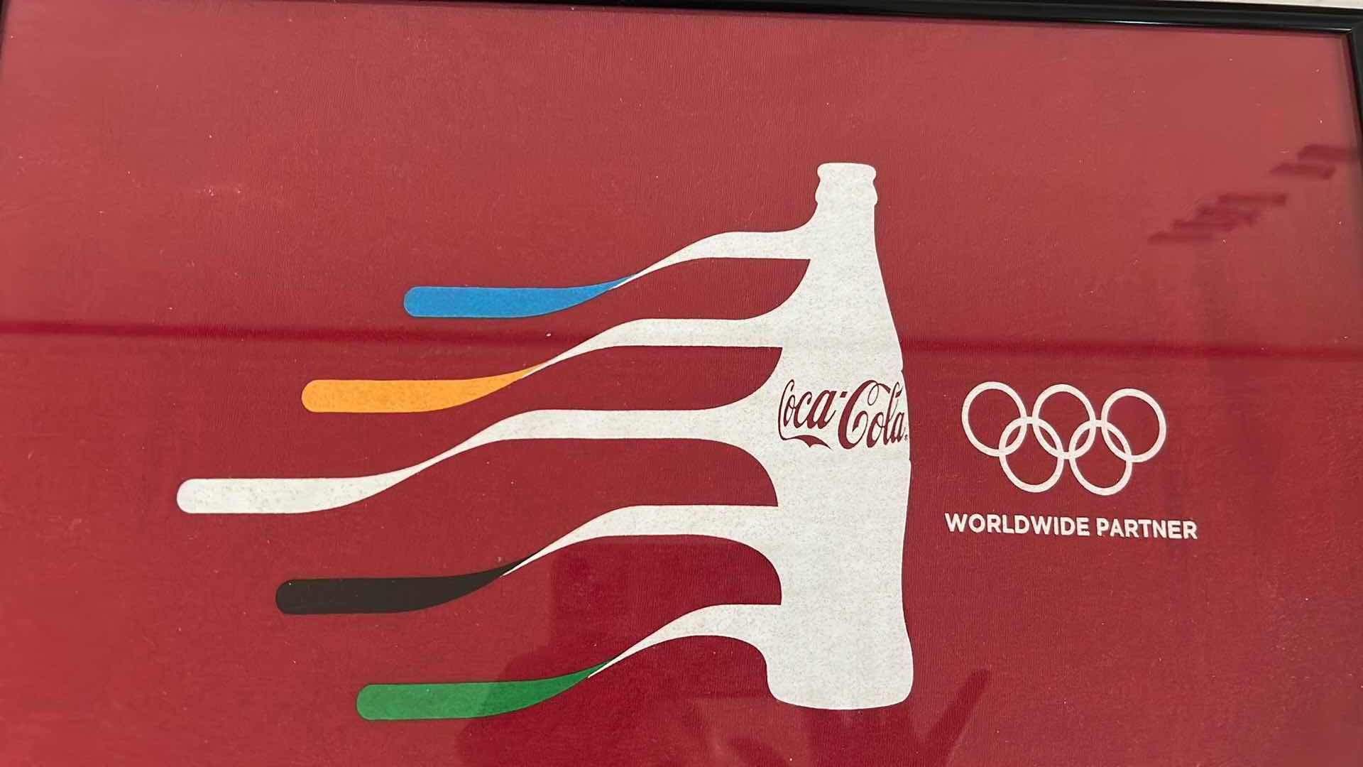 View 4 of COLLECTABLE 3 VINTAGE COMMEMORATIVE COCA COLA ADVERTISING FRAMED T SHIRTS