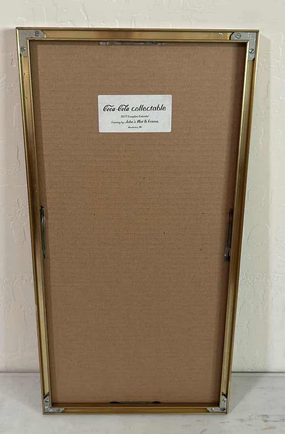 View 3 of GOLD FRAMED 2017 COCA COLA WALL CALENDAR W EXPRESSIVE POP ARTWORK 12" X 25