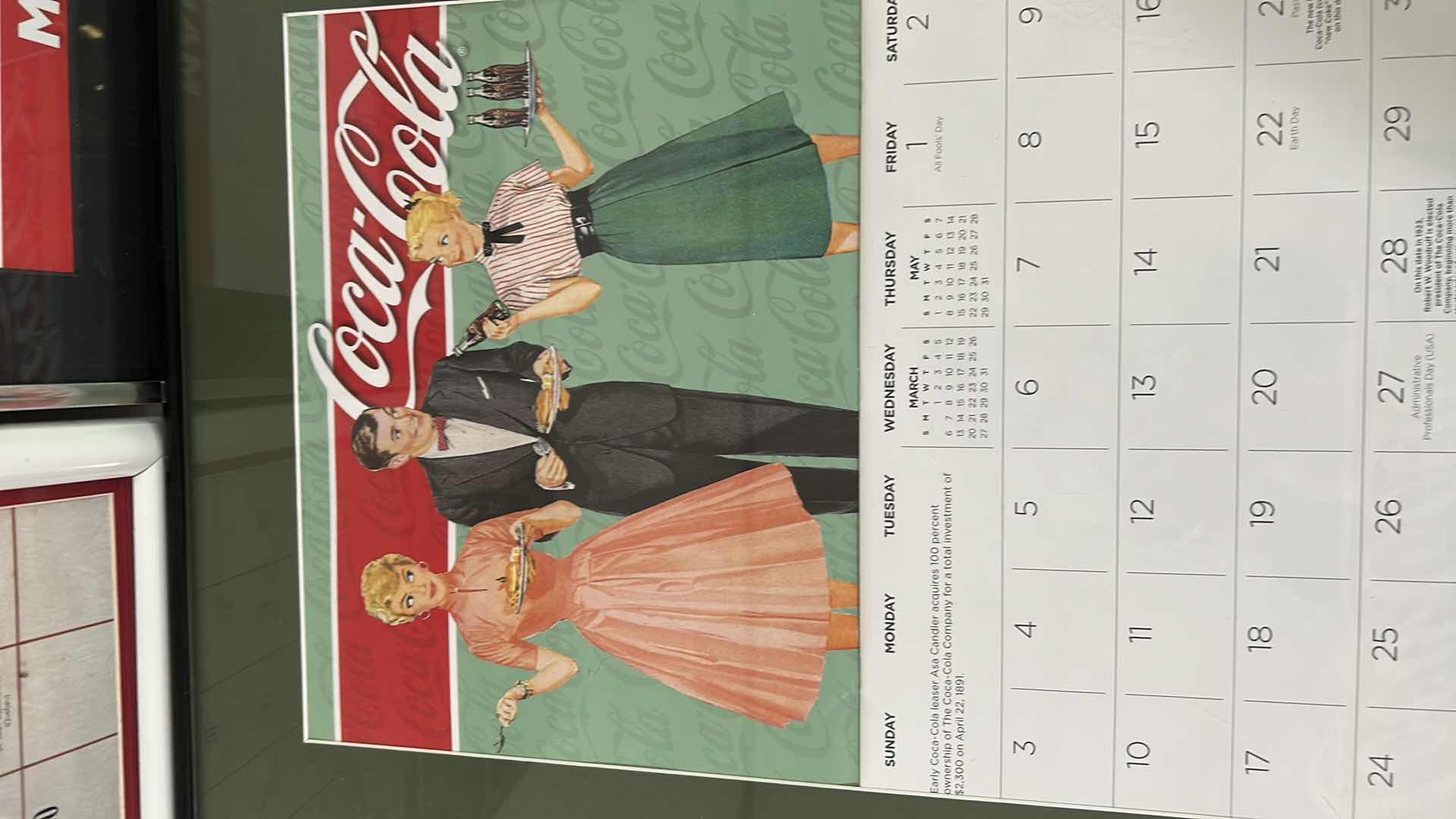 View 4 of THREE VINTAGE FRAMED COCA COLA ADVERTISING CALENDAR PAGES FROM 2016/2017
15" X 26" 15" X 21"