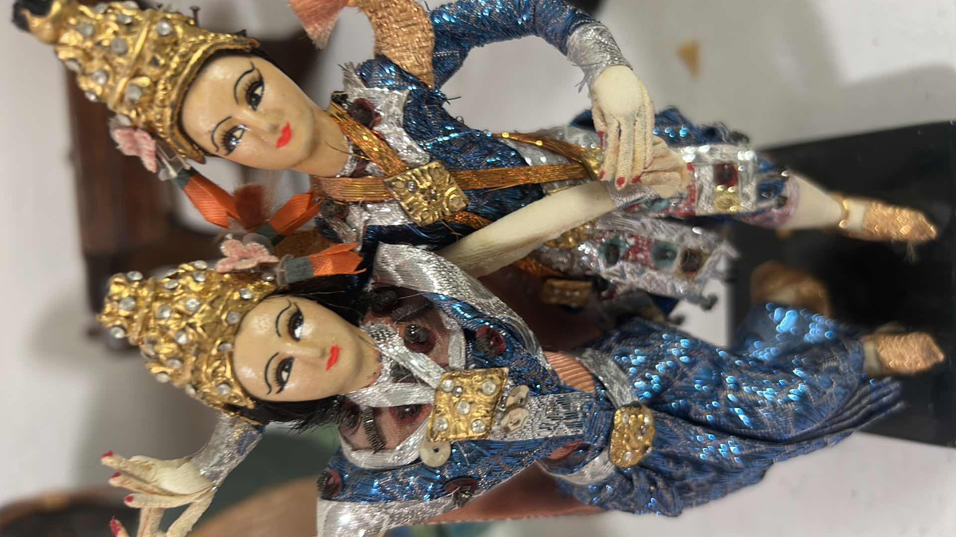 View 4 of PAIR OF TRADITIONAL THAI DANCER FIGURES & VINTAGE TAIWANESE FOLK DANCER 11" 8"