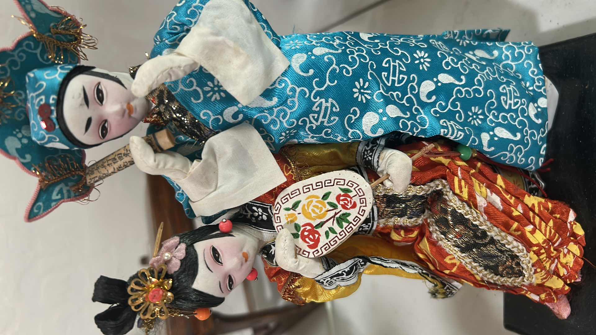 View 2 of PAIR OF TRADITIONAL THAI DANCER FIGURES & VINTAGE TAIWANESE FOLK DANCER 11" 8"
