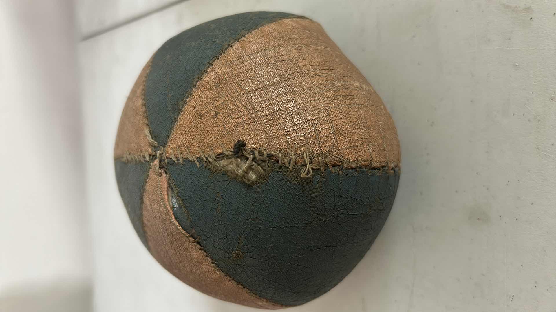 View 3 of VINTAGE OILCLOTH TOYBALL 6"
