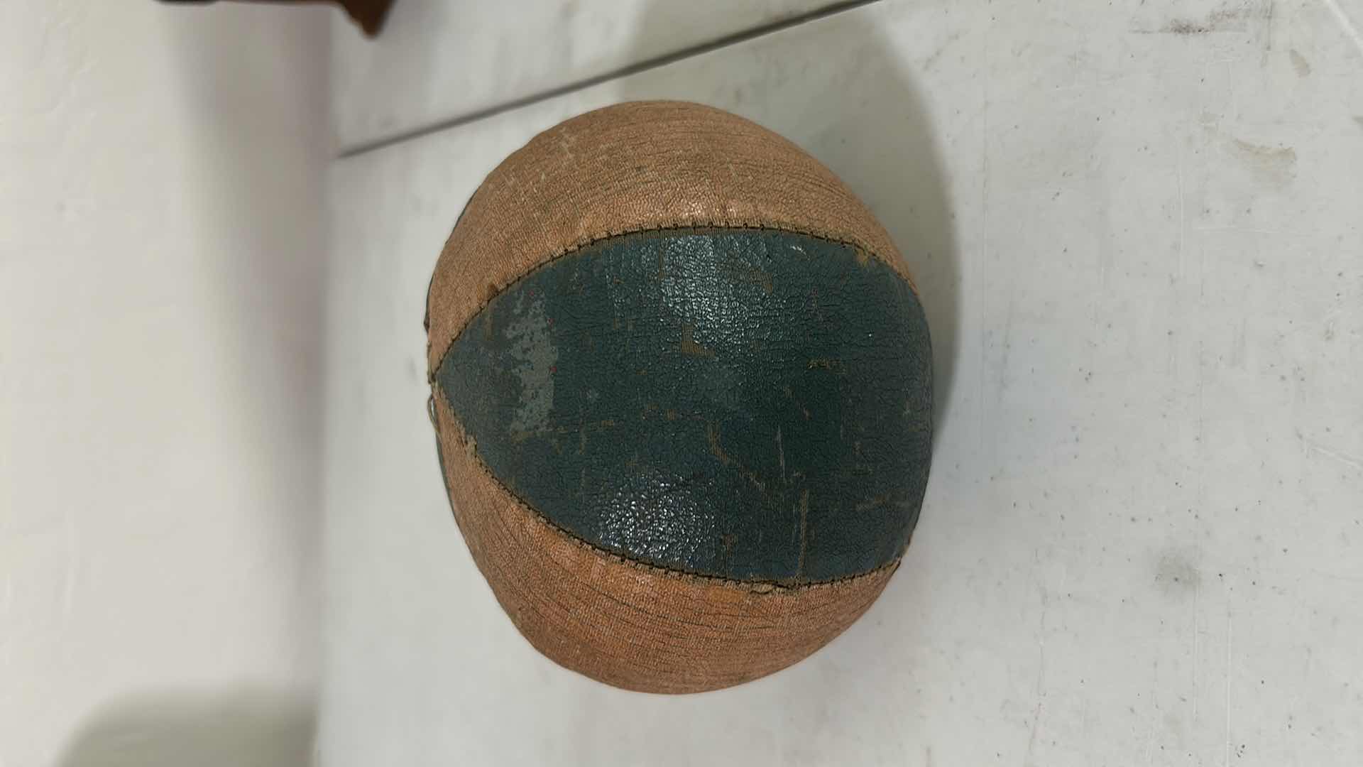 View 2 of VINTAGE OILCLOTH TOYBALL 6"