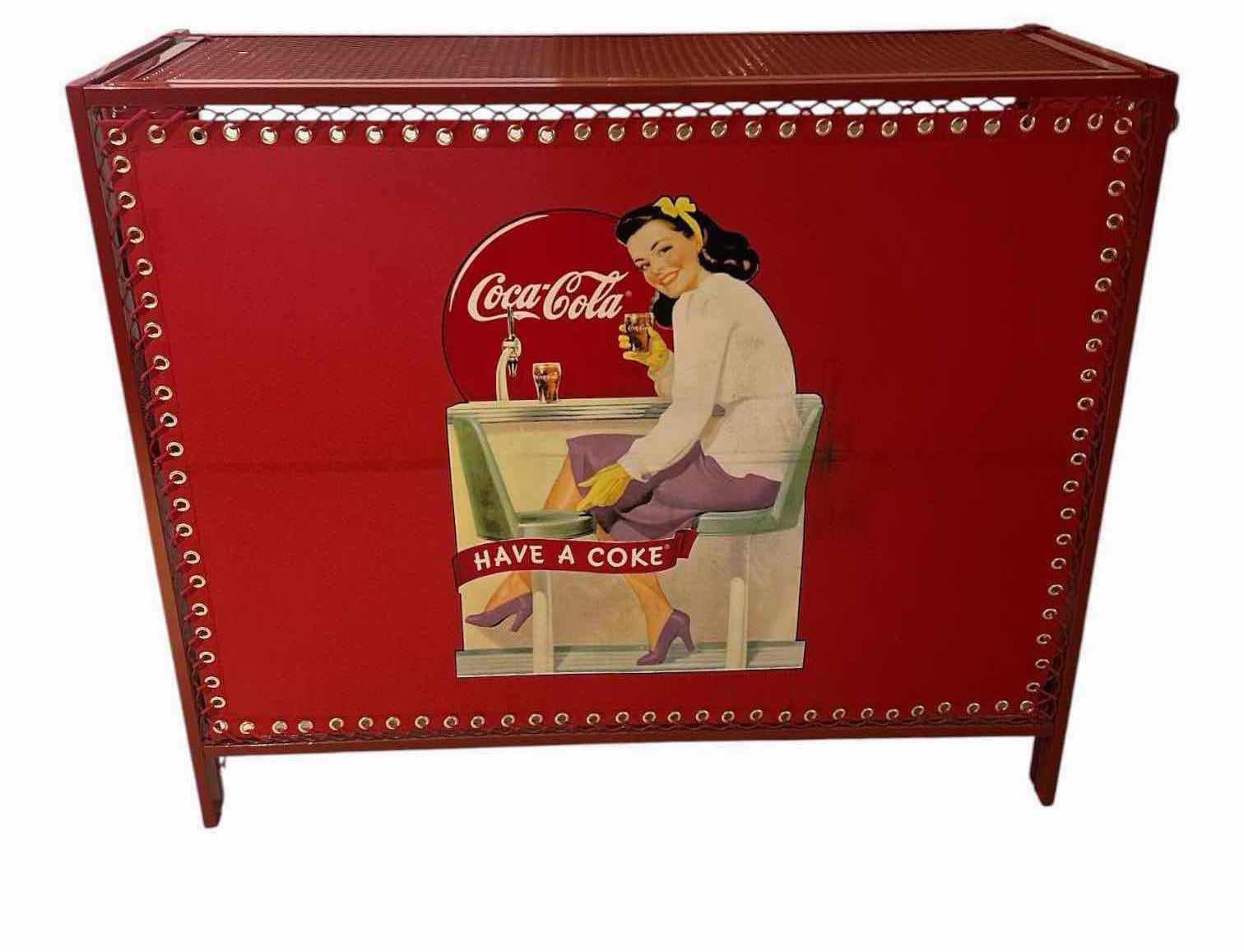 View 1 of COCA COLA FOLDING PORTABLE LOBAR STATION W POWDER COATED TUBULAR STEEL FRAME
48" X 18" H 40"