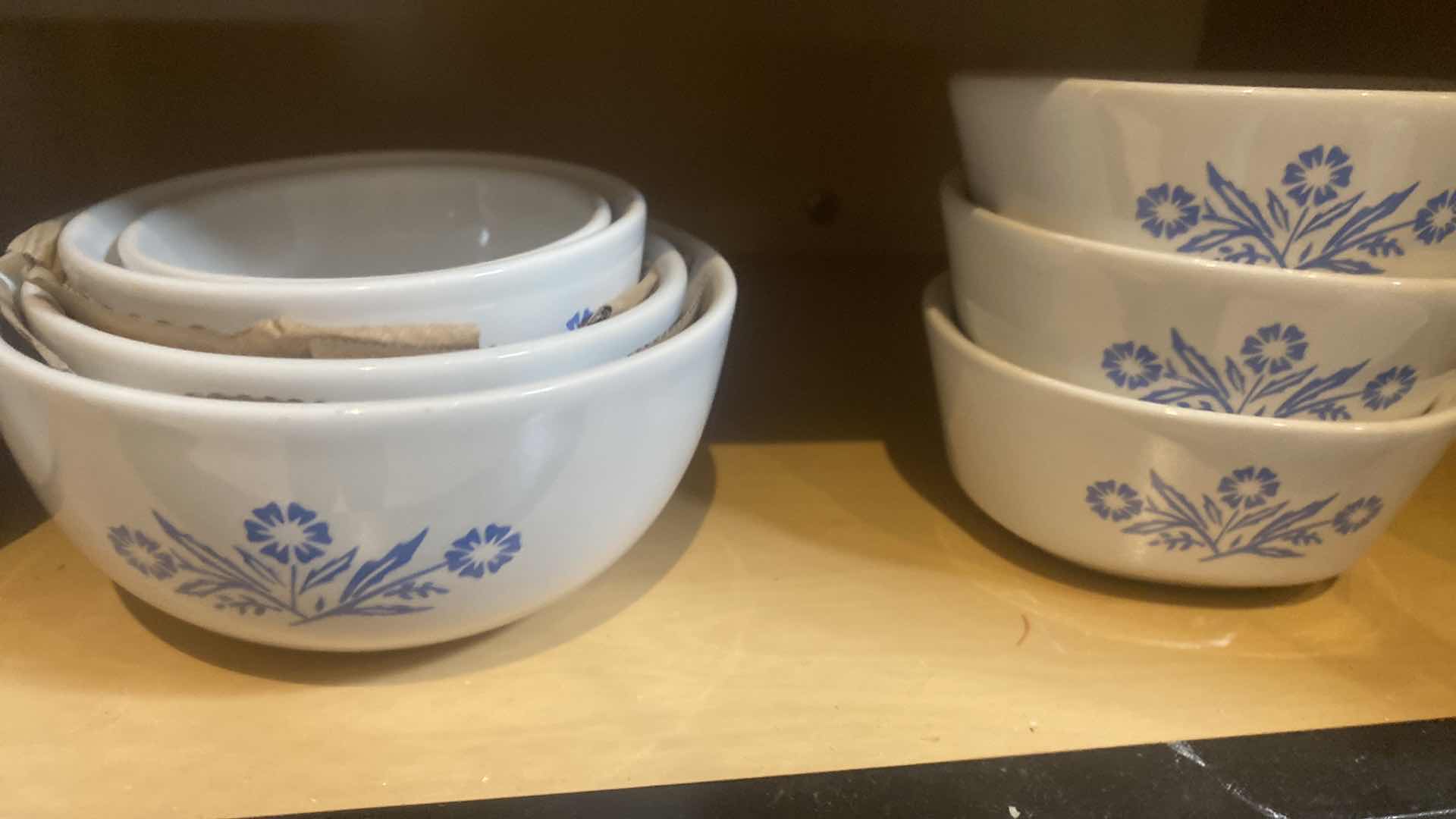 View 3 of CONTENTS IN CABINET -10 - CORNING WARE, BLUE CORN FLOWER RAMEKINS