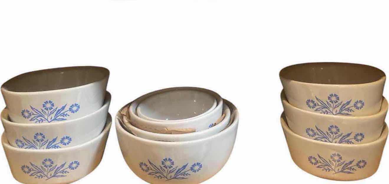 View 1 of CONTENTS IN CABINET -10 - CORNING WARE, BLUE CORN FLOWER RAMEKINS