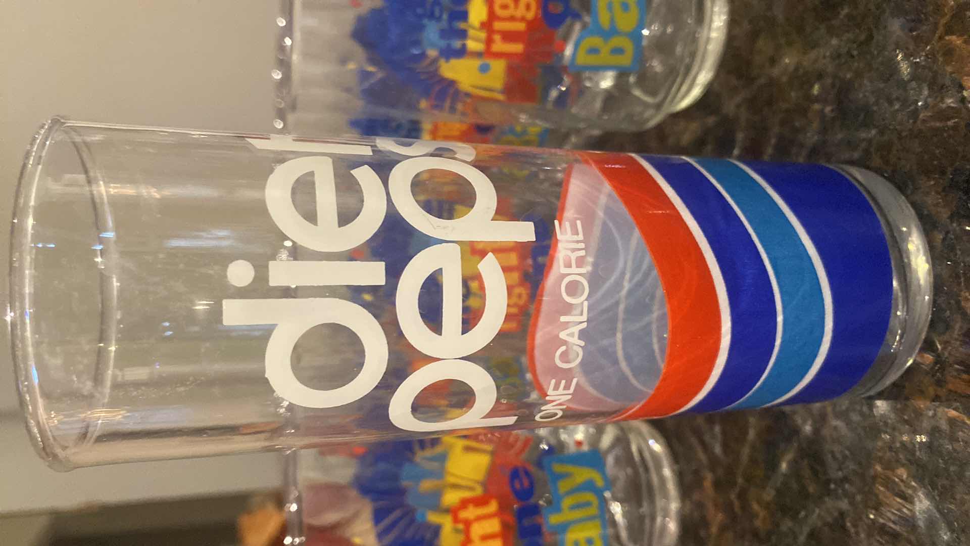 View 2 of VINTAGE DIET PEPSI GLASS “YOU GOT THE RIGHT ONE” DIET PEPSI (9) & 1 DIET PEPSI 1 GLASS
