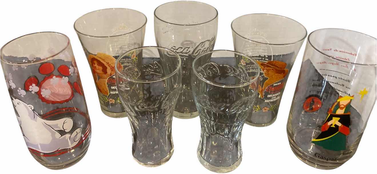View 1 of VINTAGE COCA-COLA GLASSES (7)