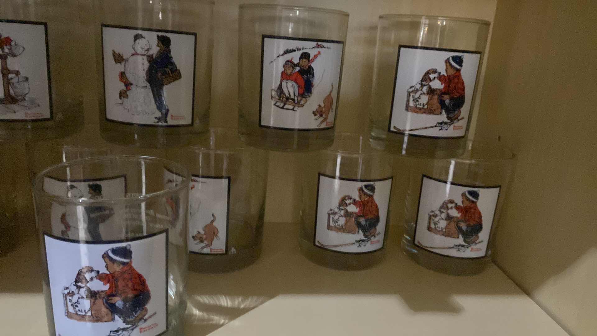 View 4 of SHELF OF VINTAGE PEPSI NORMAN ROCKWELL WINTER SCENE BY ARBY’S COLLECTOR SERIES (12)