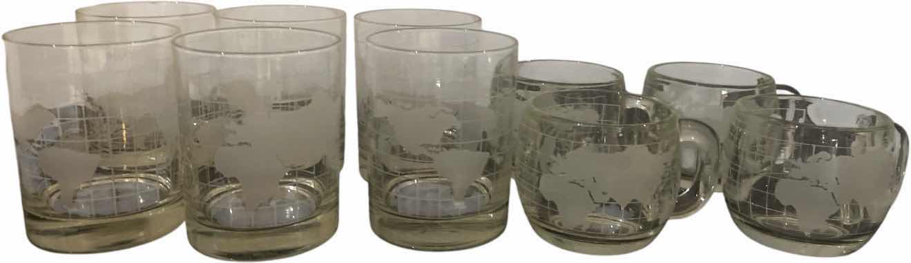 View 1 of VINTAGE 1970S NESCAFÉ PROMOTIONAL WORLD GLOBAL OLD-FASHIONED GLASSES & COFFEE MUGS (10)
