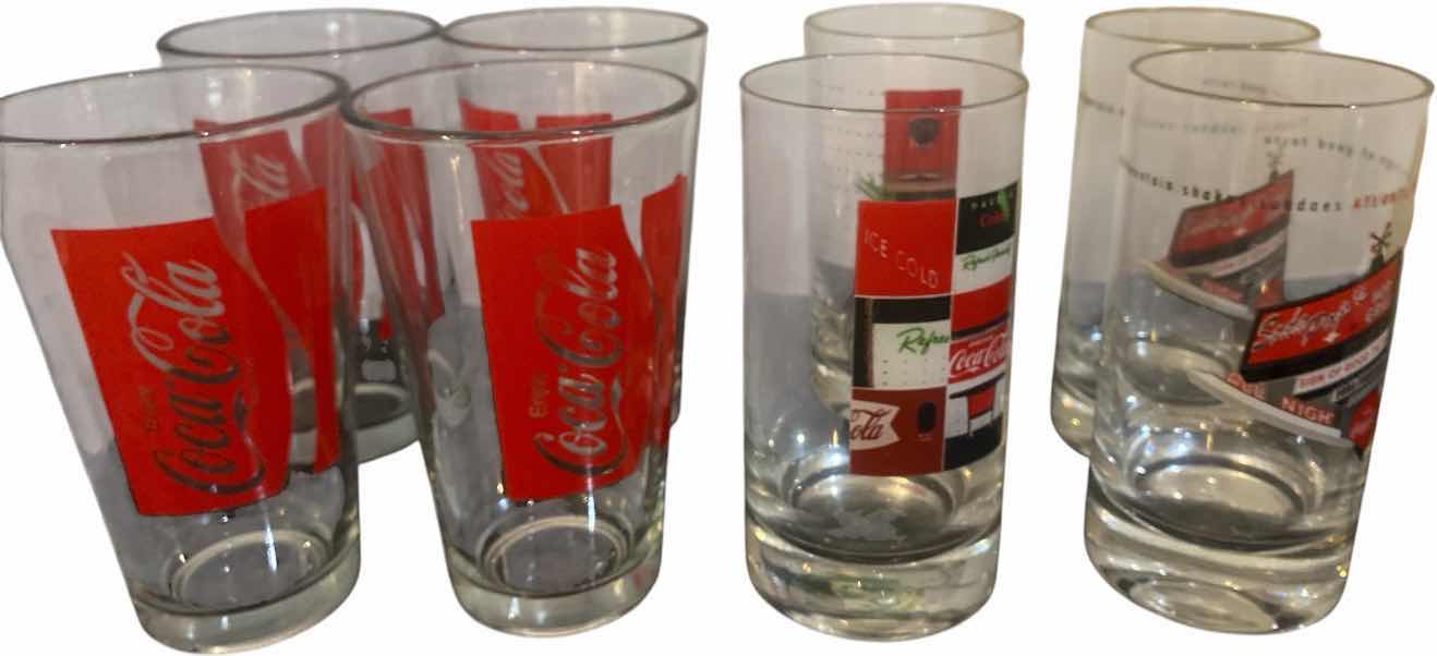 View 1 of VINTAGE COCA-COLA GLASSES (8)