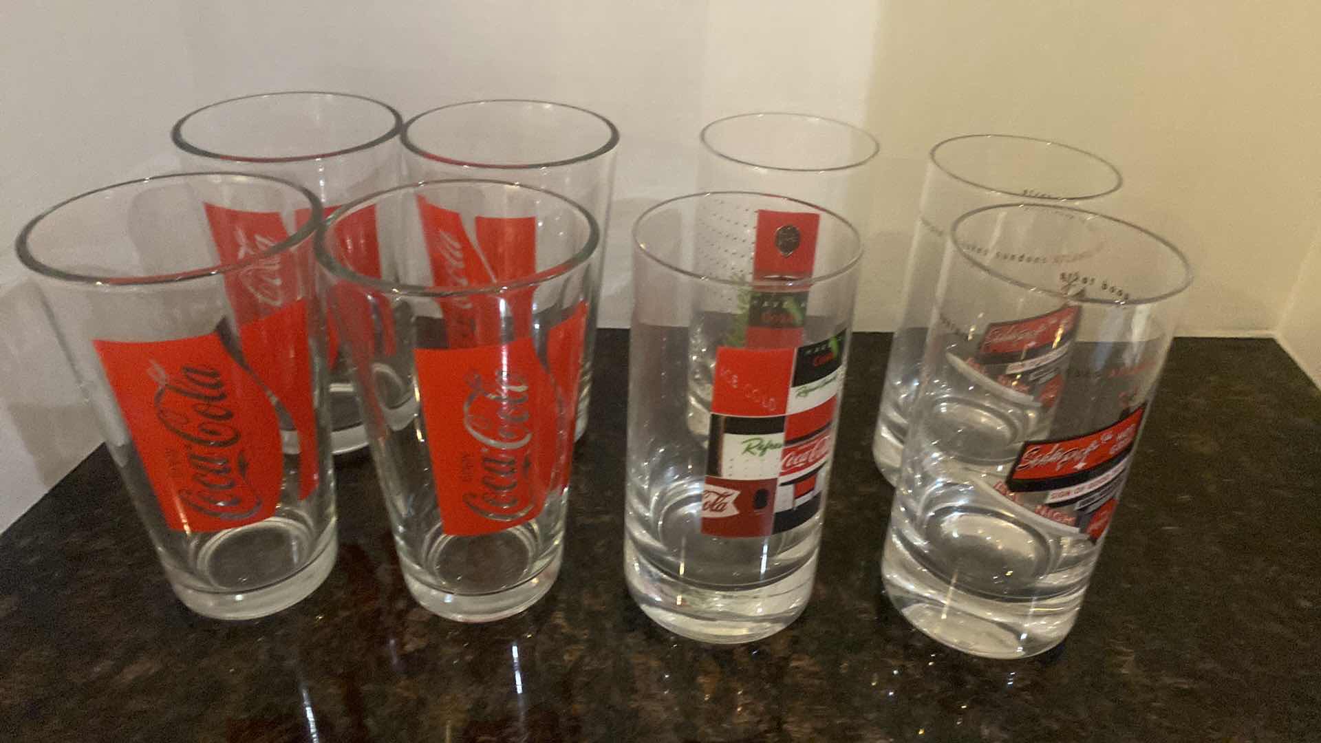 View 2 of VINTAGE COCA-COLA GLASSES (8)