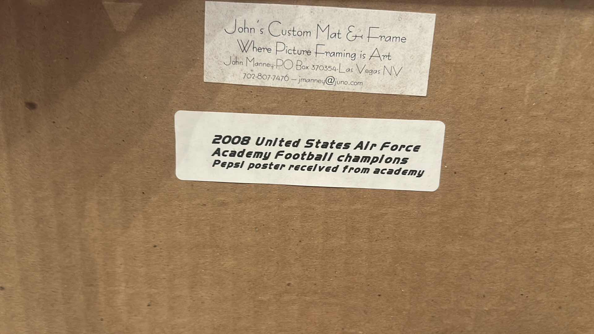 View 5 of FRAMED 2008 AIR FORCE FALCONS FOOTBALL TEAM PROMOTIONAL SCHEDULE POSTER 21 1/2” x H27 1/2