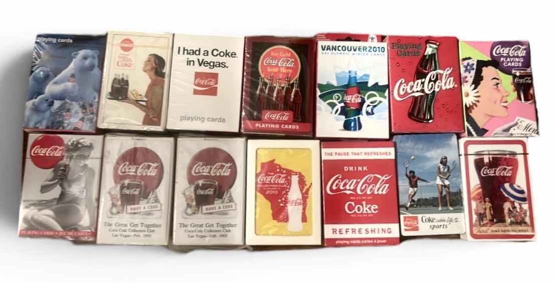 View 1 of 14 DECKS OF COCA COLA PLAYING CARDS