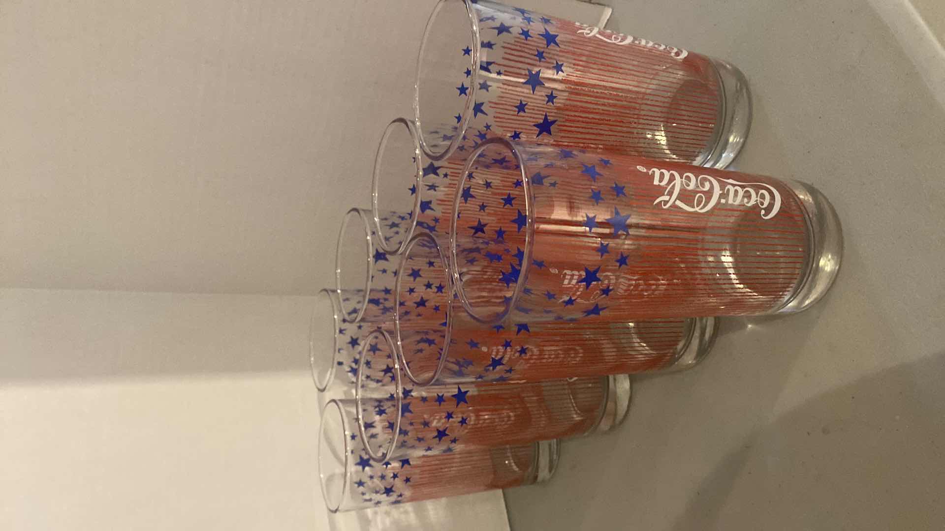 View 3 of VINTAGE COCA-COLA PATRIOTIC GLASSES (8)