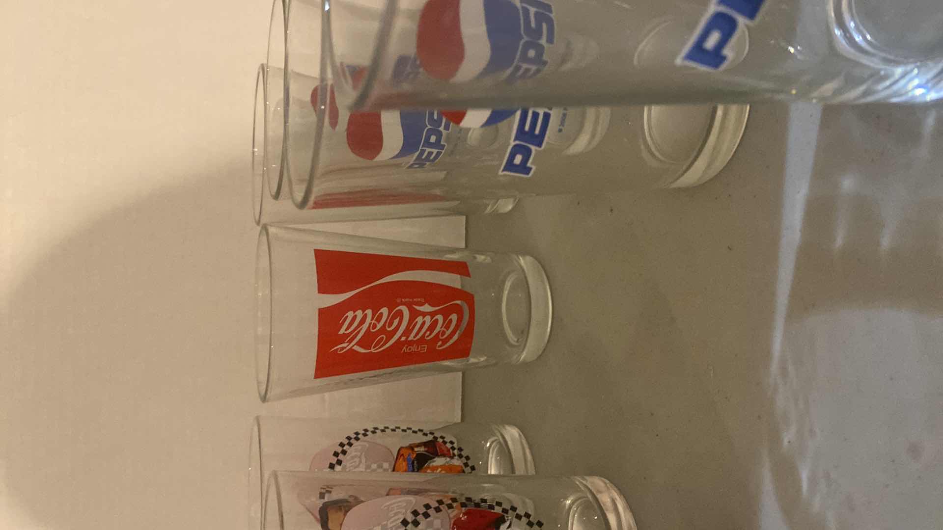 View 3 of VINTAGE COCA-COLA AND PEPSI GLASSES (12)