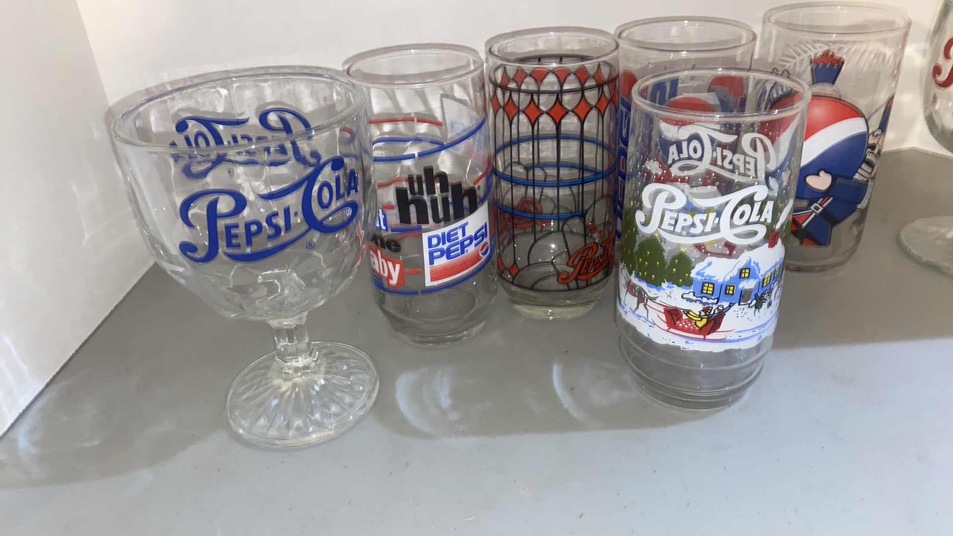 View 2 of VINTAGE PEPSI GLASSES (7)