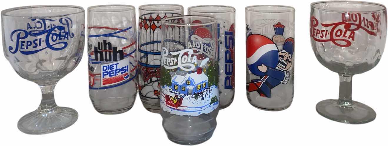 View 1 of VINTAGE PEPSI GLASSES (7)