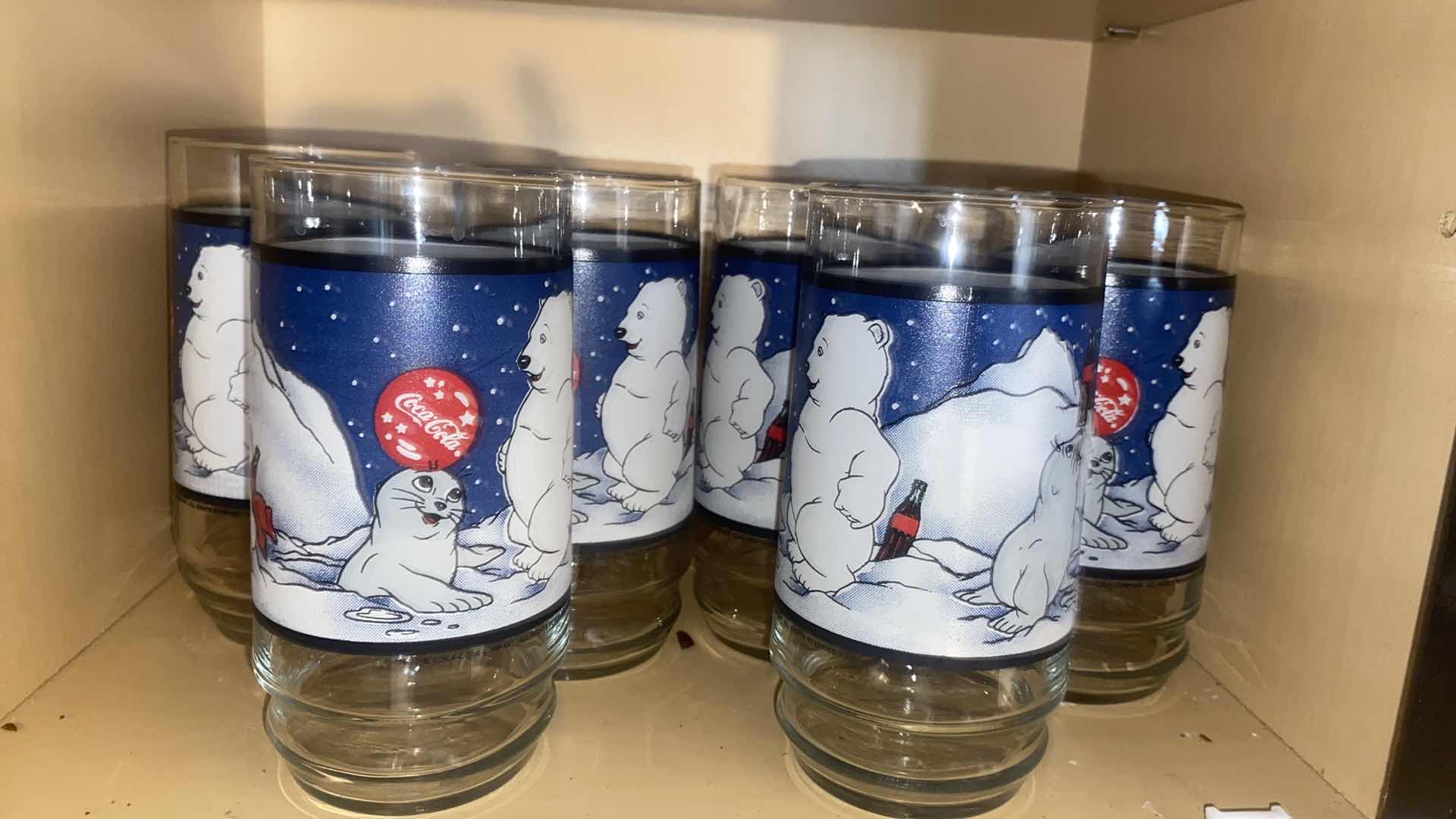 View 3 of CONTENTS OF CABINET VINTAGE COCA-COLA GLASSES (16)