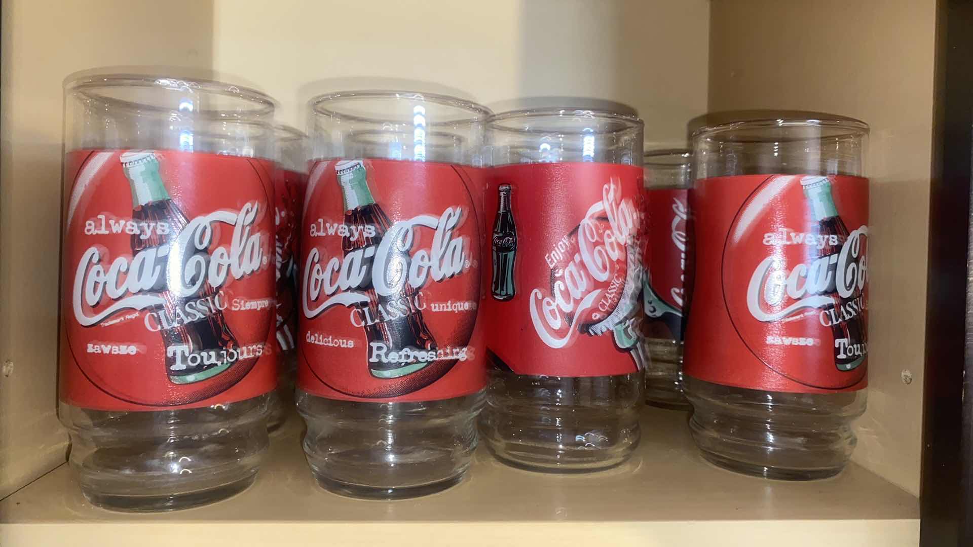 View 2 of CONTENTS OF CABINET VINTAGE COCA-COLA GLASSES (16)