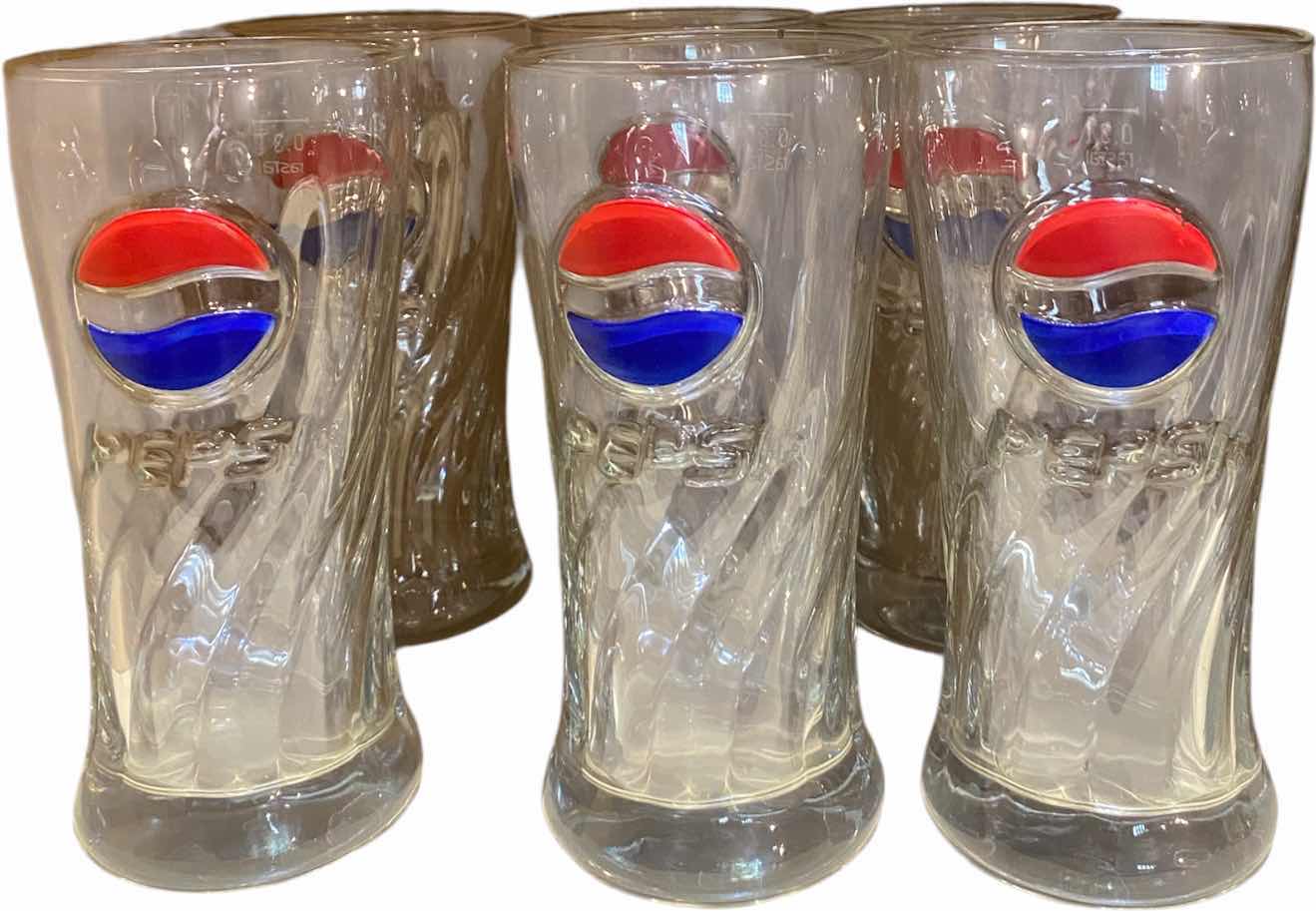 View 1 of VINTAGE PEPSI SWIRL GLASSES (6)