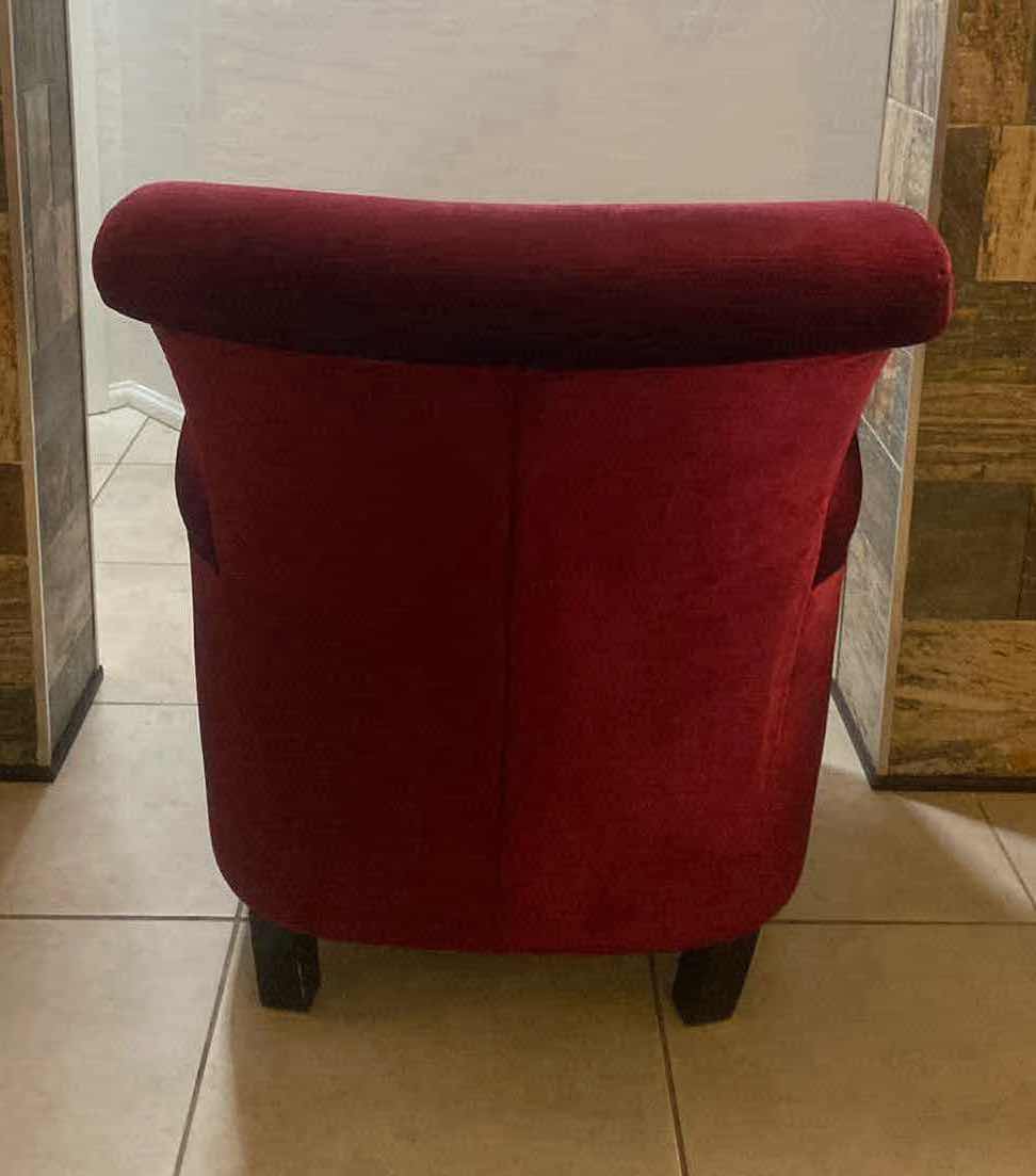 View 3 of BURGUNDY FABRIC OCCASIONAL CHAIR