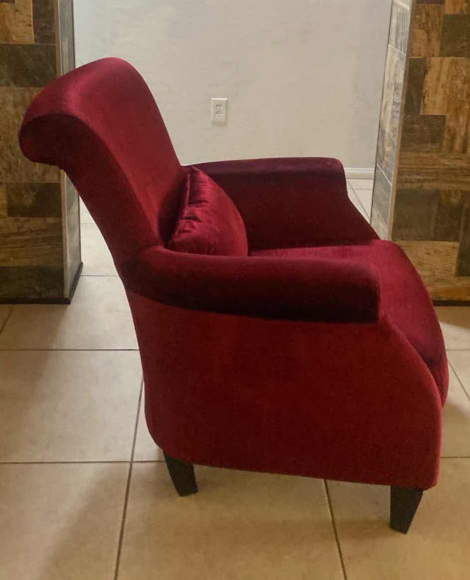 View 2 of BURGUNDY FABRIC OCCASIONAL CHAIR