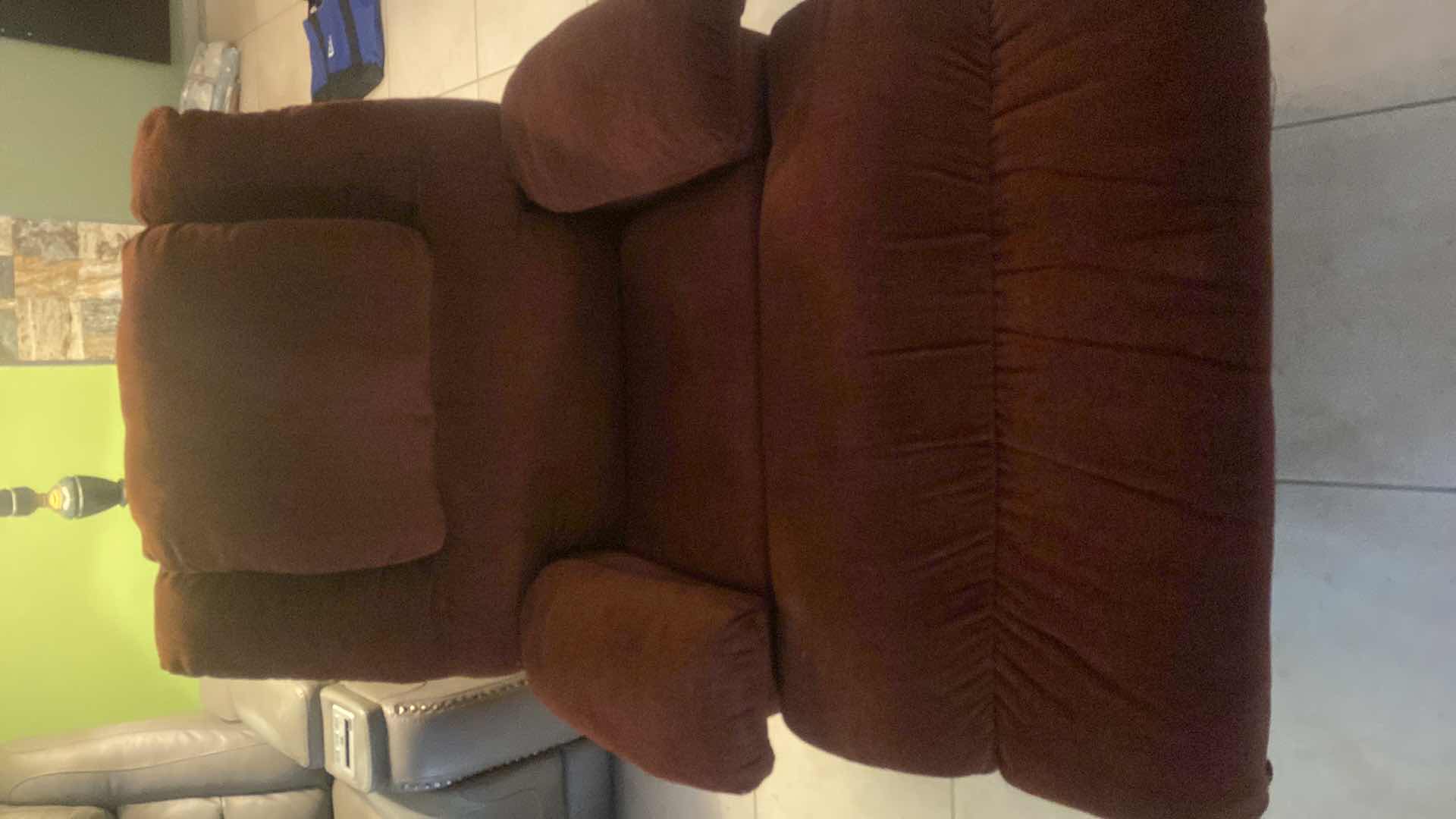 View 2 of MANUAL RECLINER WITH BURGUNDY FABRIC