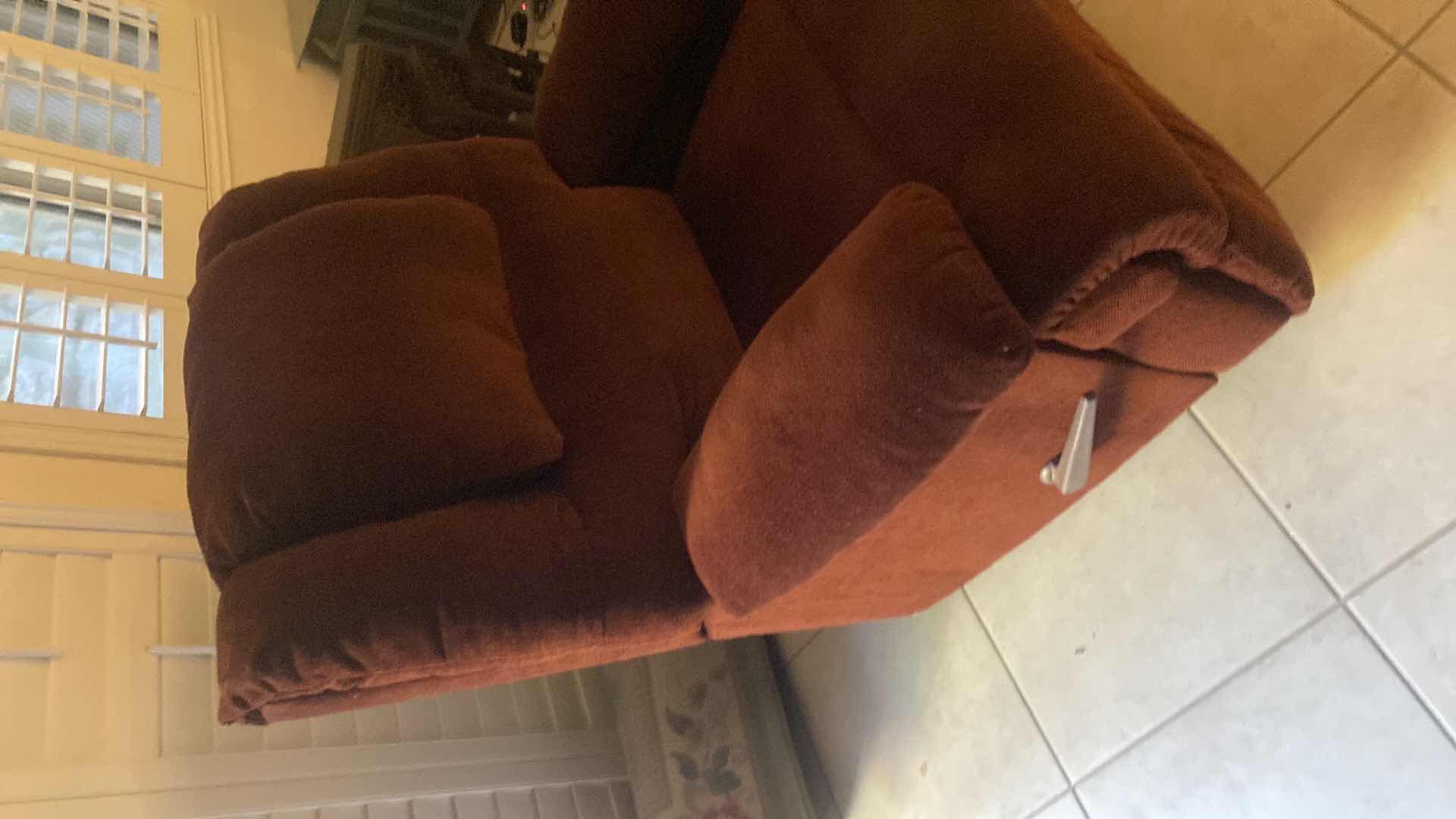 View 4 of MANUAL RECLINER WITH BURGUNDY FABRIC