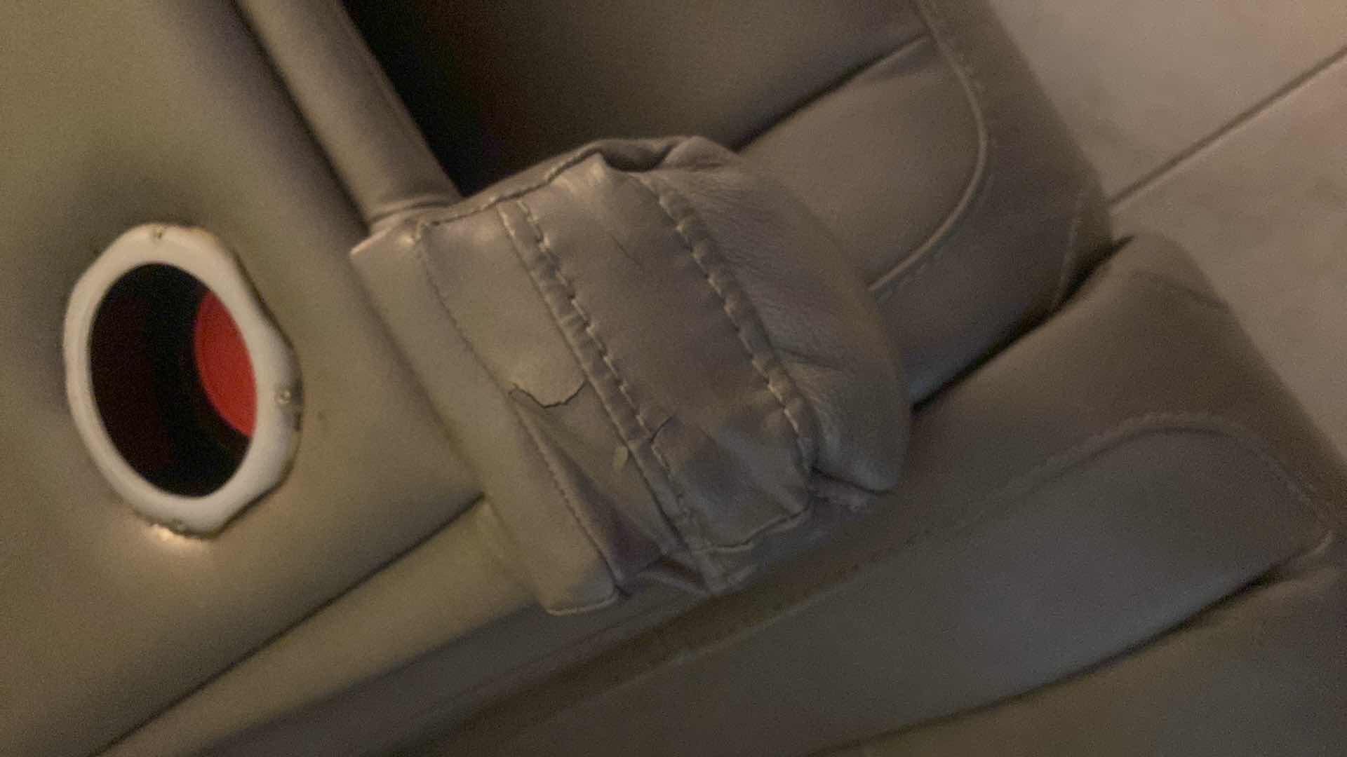 View 5 of 86” GRAY LEATHER POWER RECLINING SOFA WITH CENTER DROP-DOWN CONSOLE