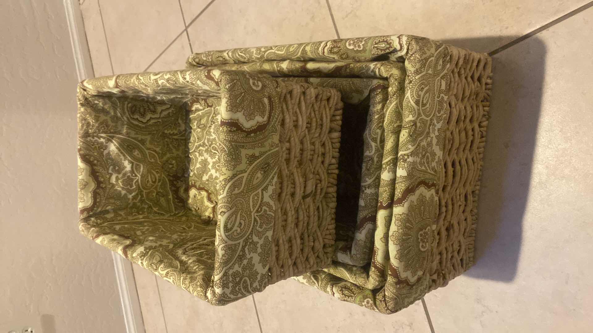 View 3 of BASKETS WITH REMOVABLE INTERIOR FABRIC SET OF 4
