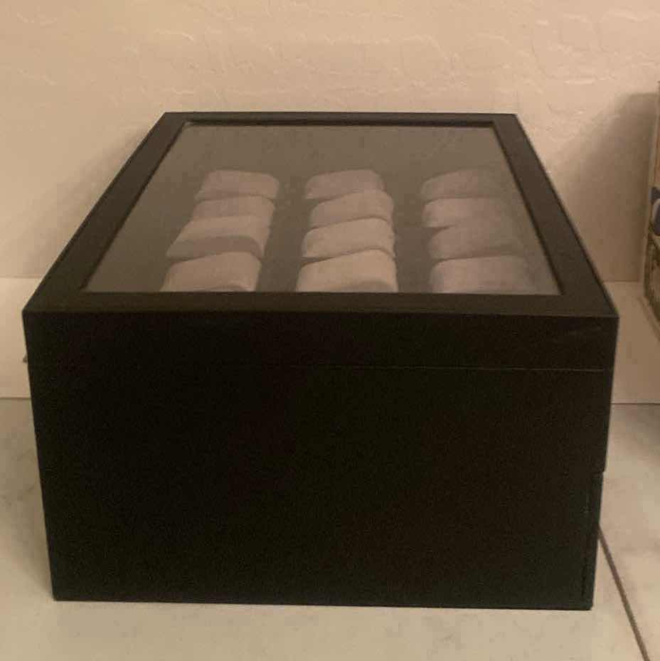View 3 of DARK WOOD WATCH/JEWELRY BOX (HOLDS 36 WATCHES)